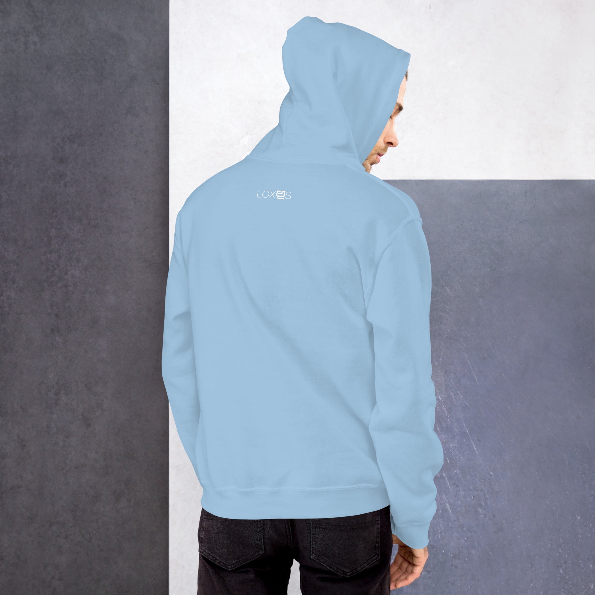 Loxus Cozy Light Blue Script Hoodie