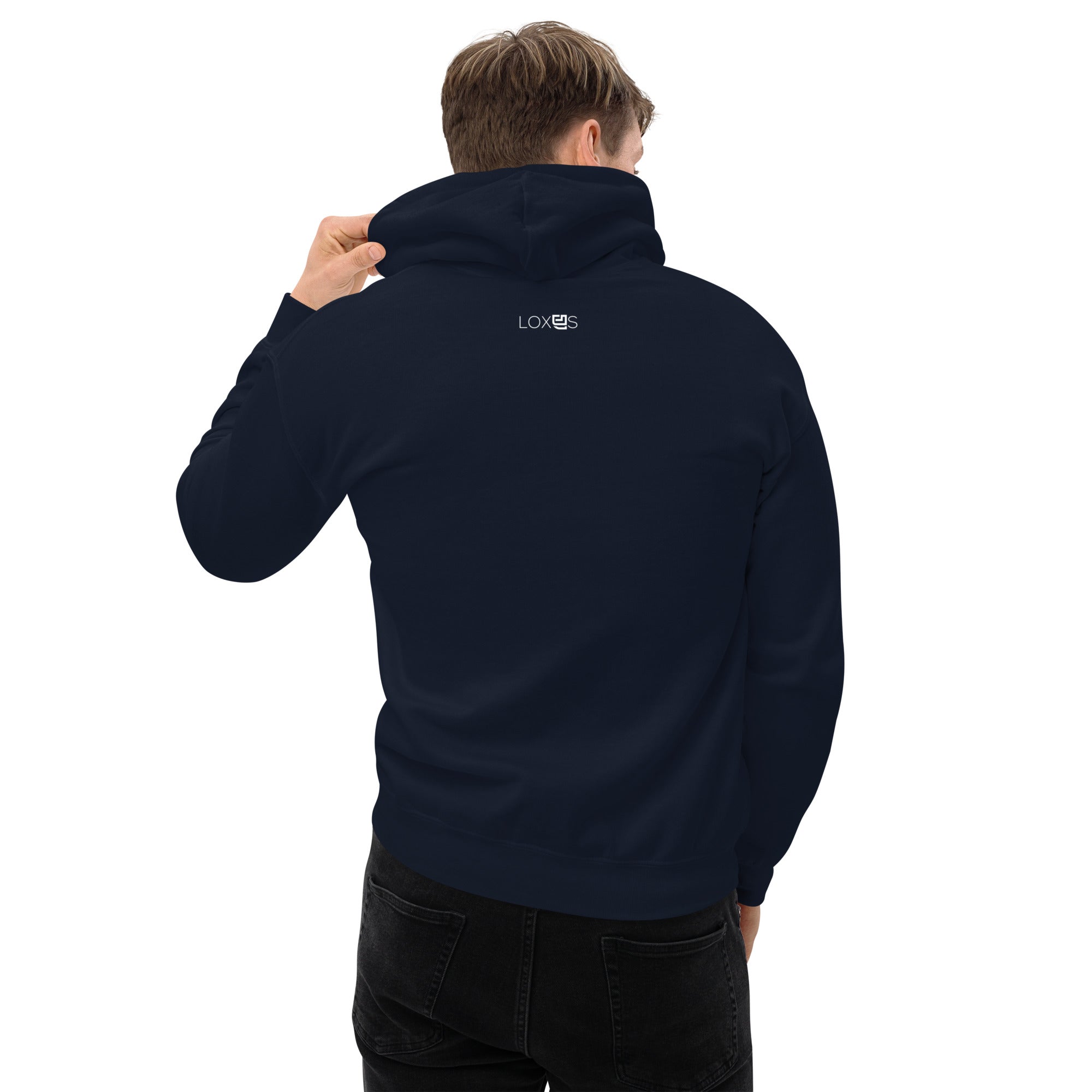 Loxus Cozy Navy Script Hoodie