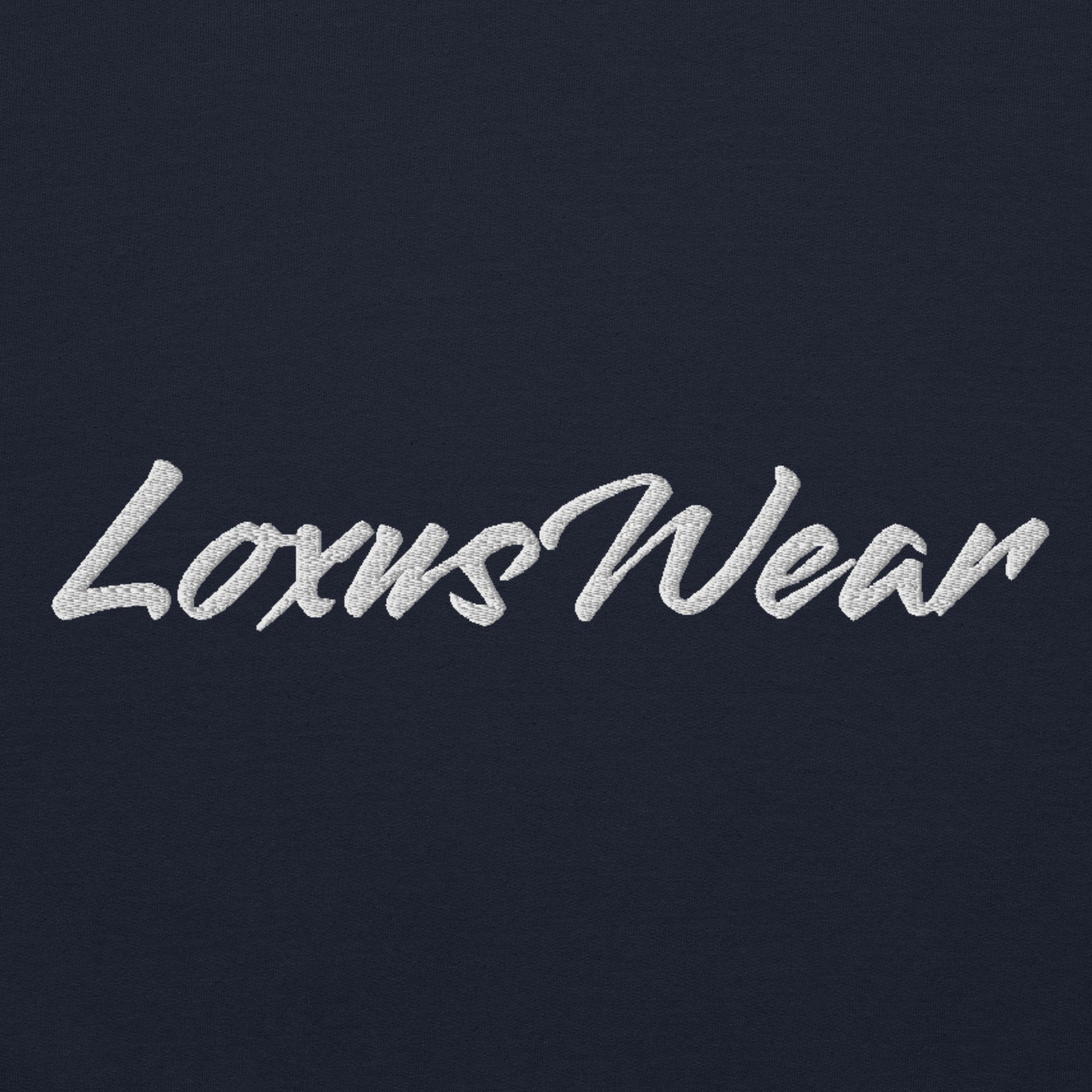 Loxus Cozy Navy Script Hoodie