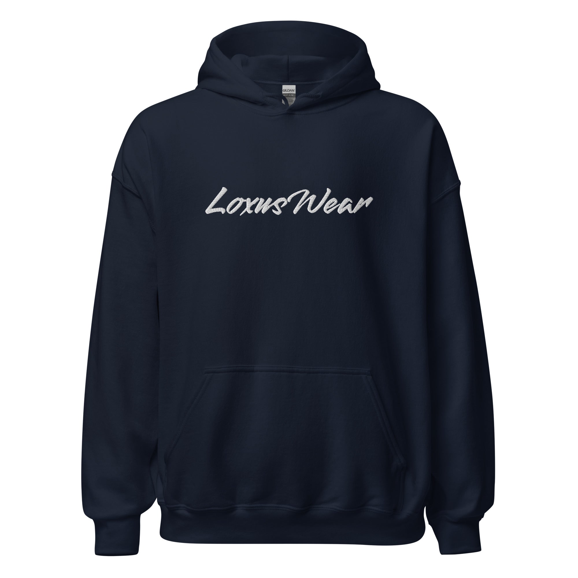 Loxus Cozy Navy Script Hoodie