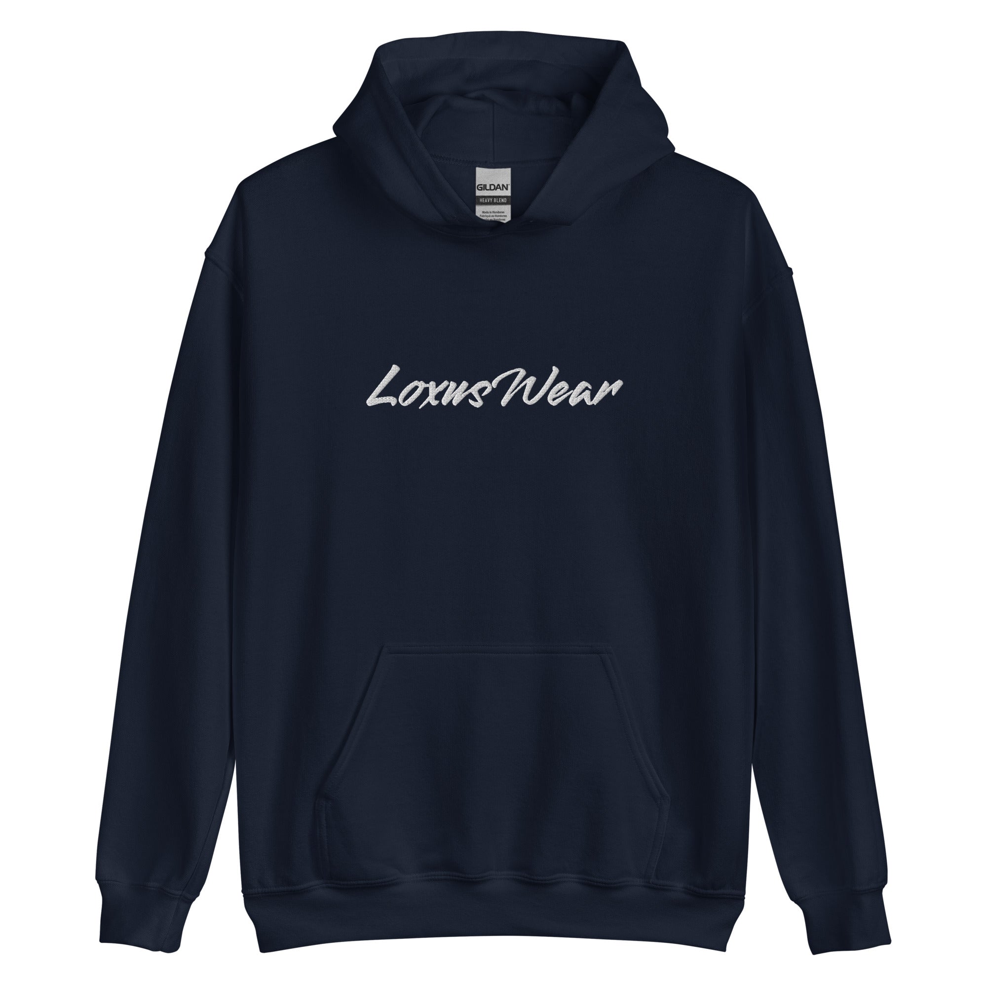 Loxus Cozy Navy Script Hoodie