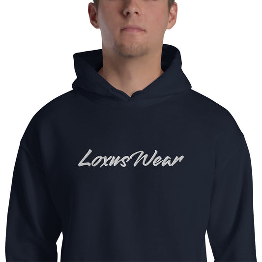 Loxus Cozy Navy Script Hoodie