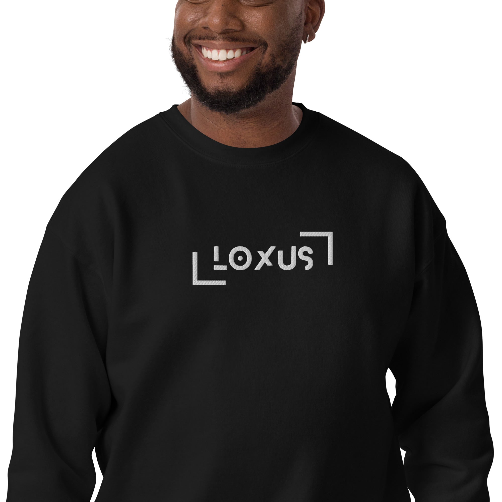 Loxus Essential Embroidered Black Crew