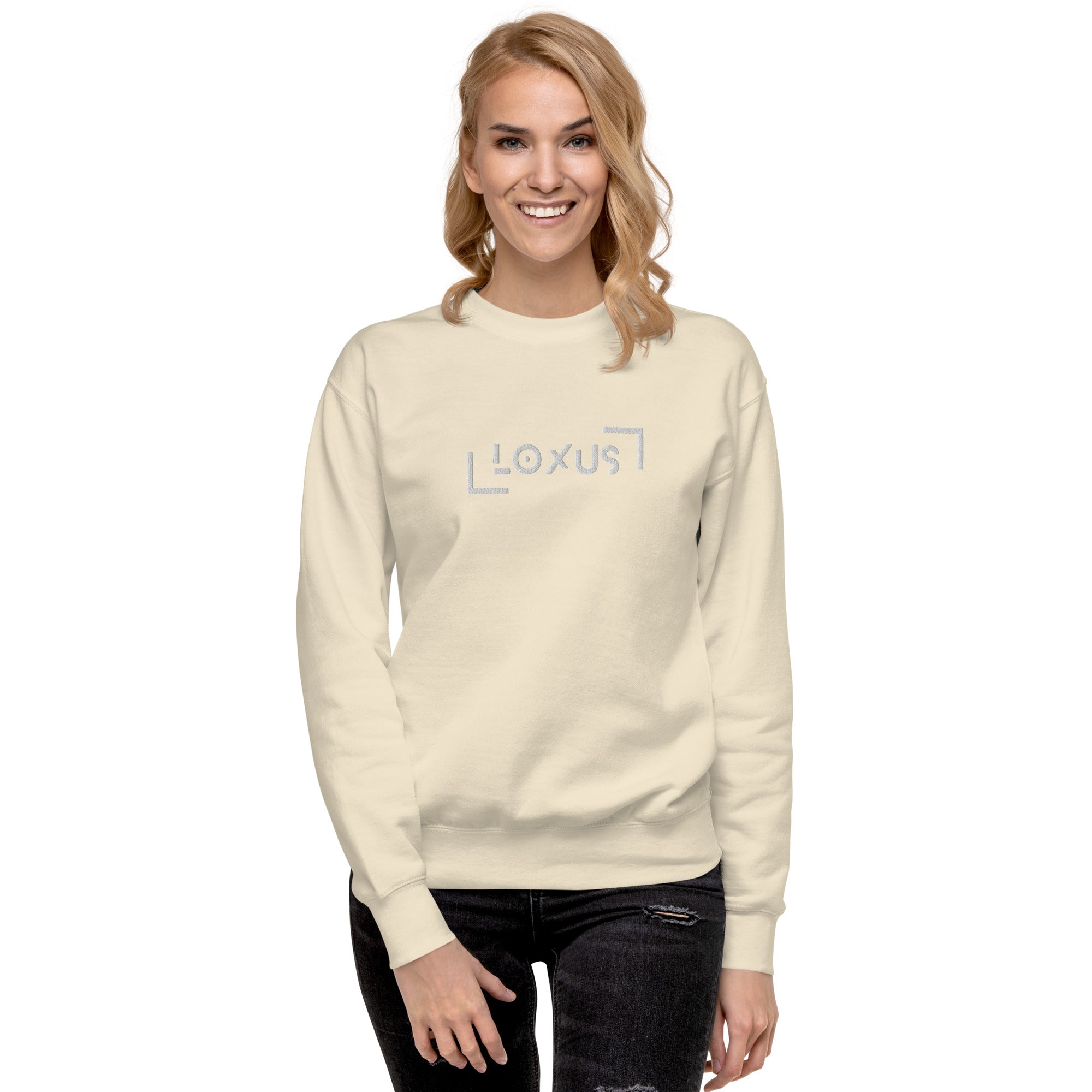 Loxus Essential Embroidered Bone Crew