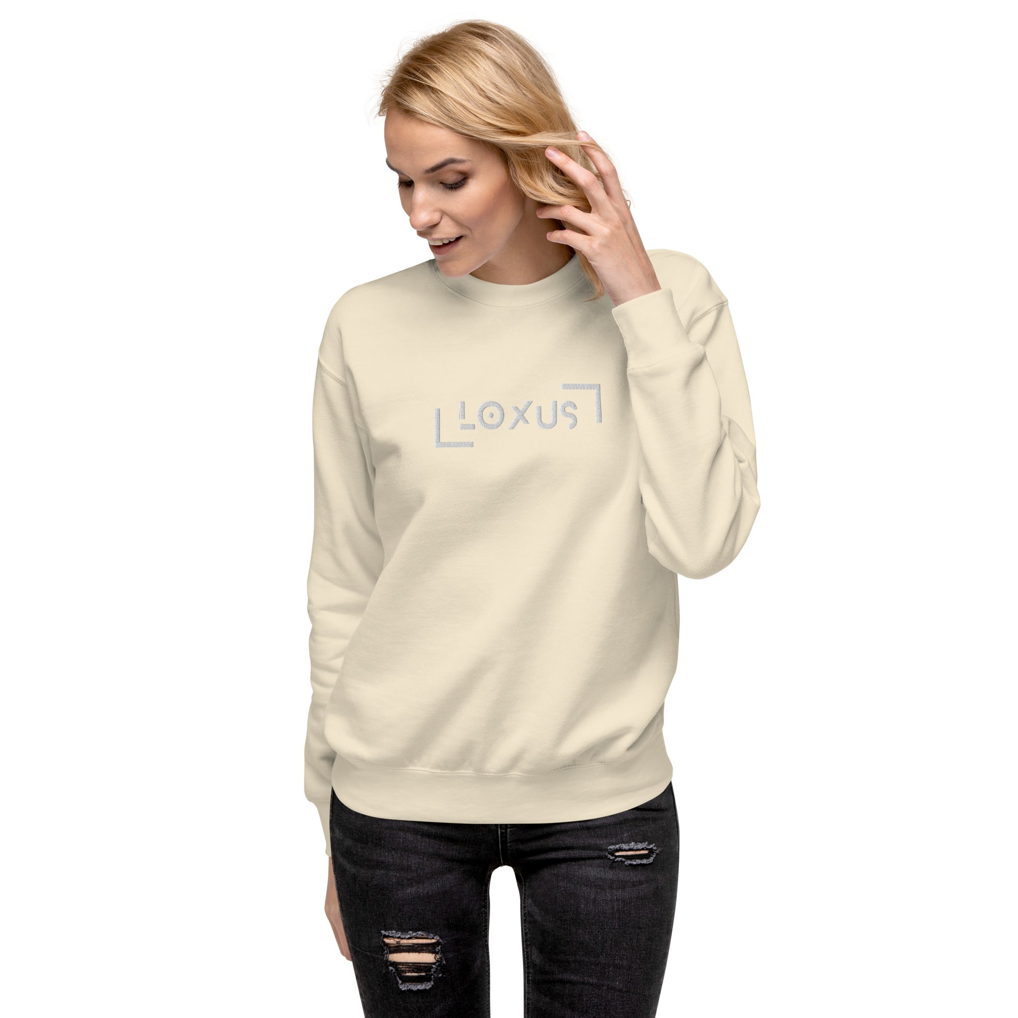 Loxus Essential Embroidered Bone Crew