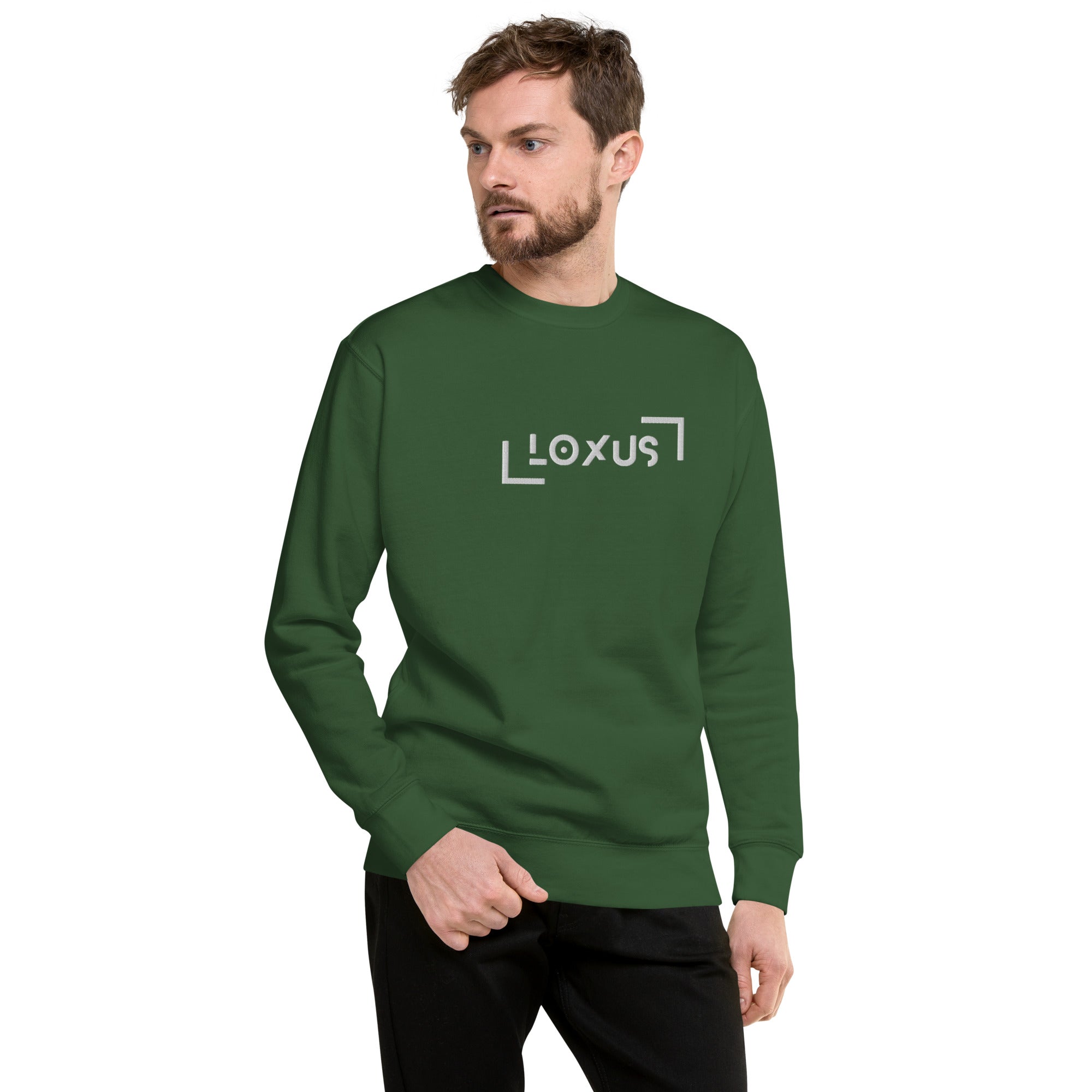 Loxus Essential Embroidered Green Crew