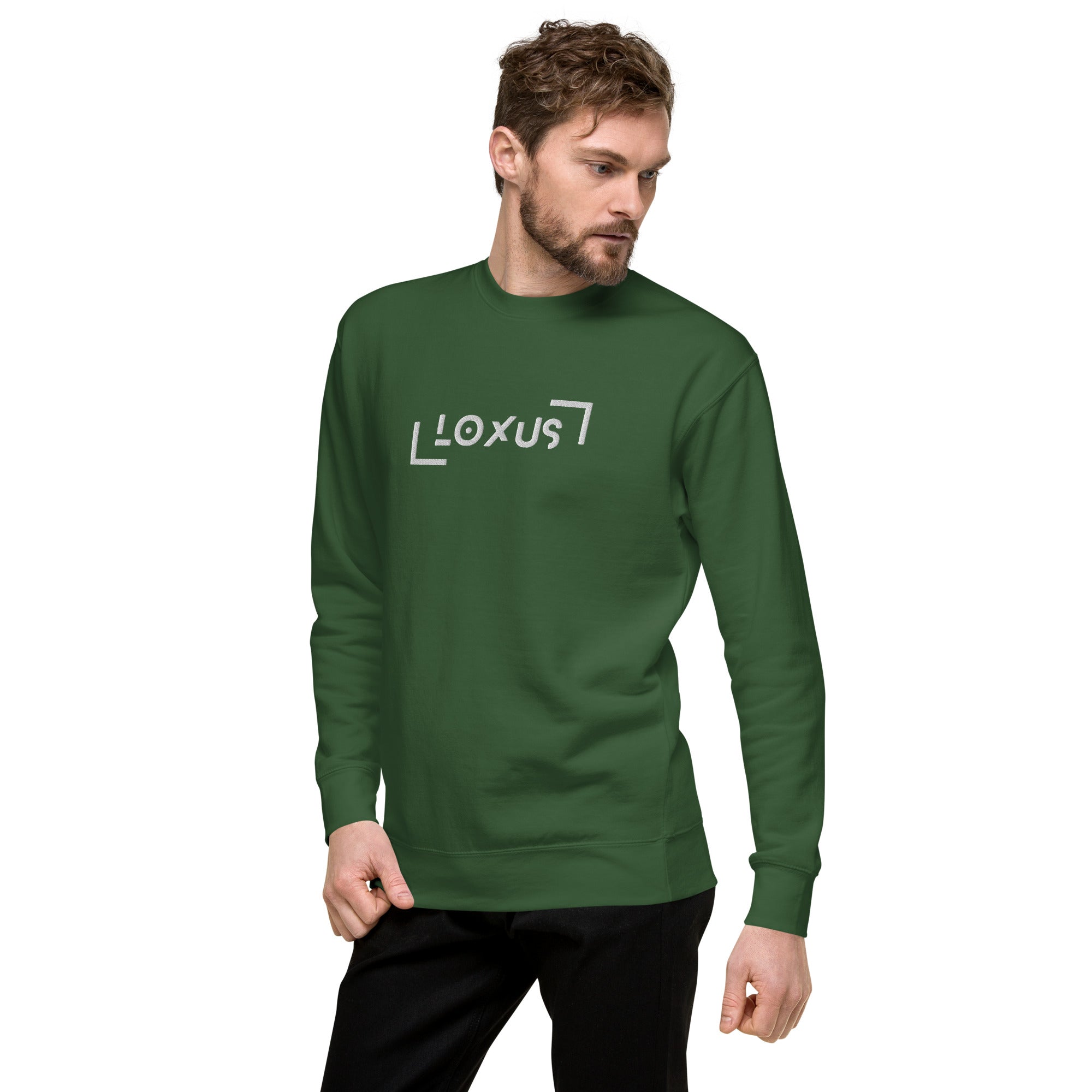 Loxus Essential Embroidered Green Crew