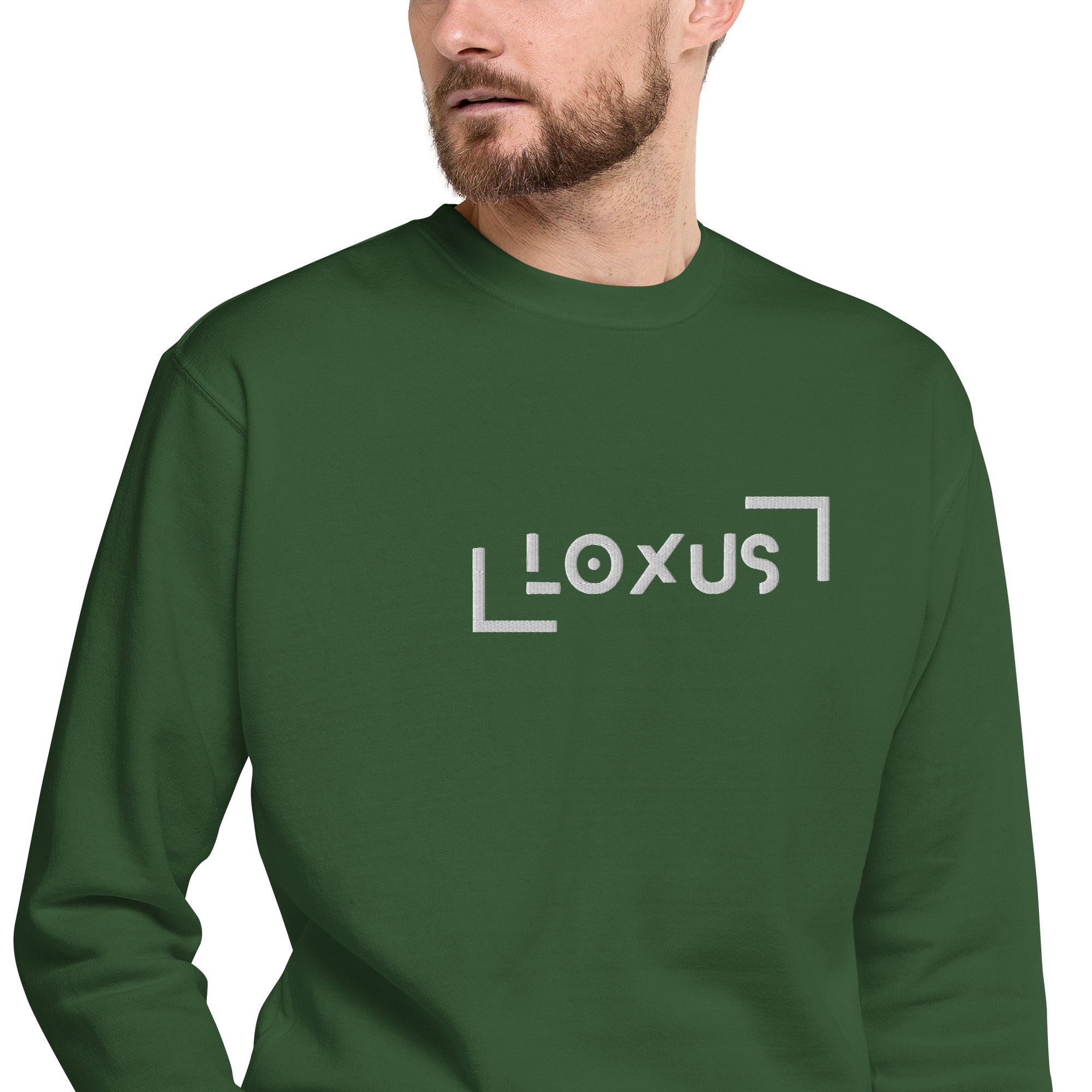 Loxus Essential Embroidered Green Crew